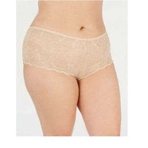 INC Women's Scalloped hem Lace Boyshort Plus Size | Size - 2X | Frappe